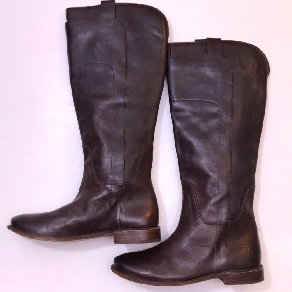 Frye knee high leather boots, size 8